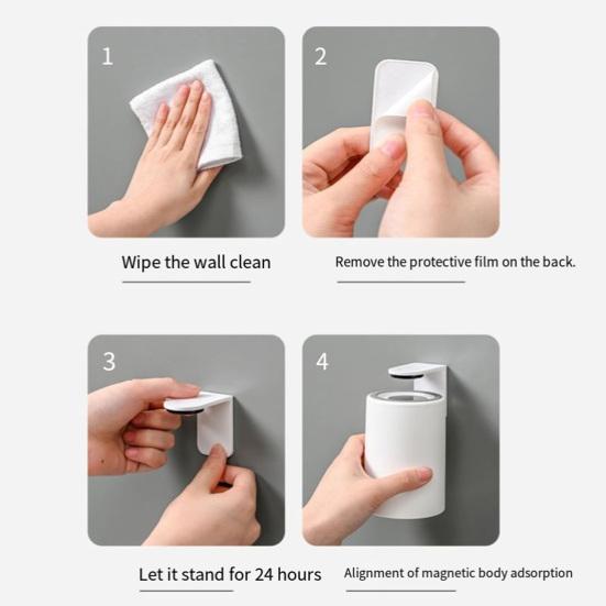 2PCS Toothbrush Holder Wall Mount Suspended Design Stand Self Adhesive No Drilling Toothbrush Organizer for Bathroom