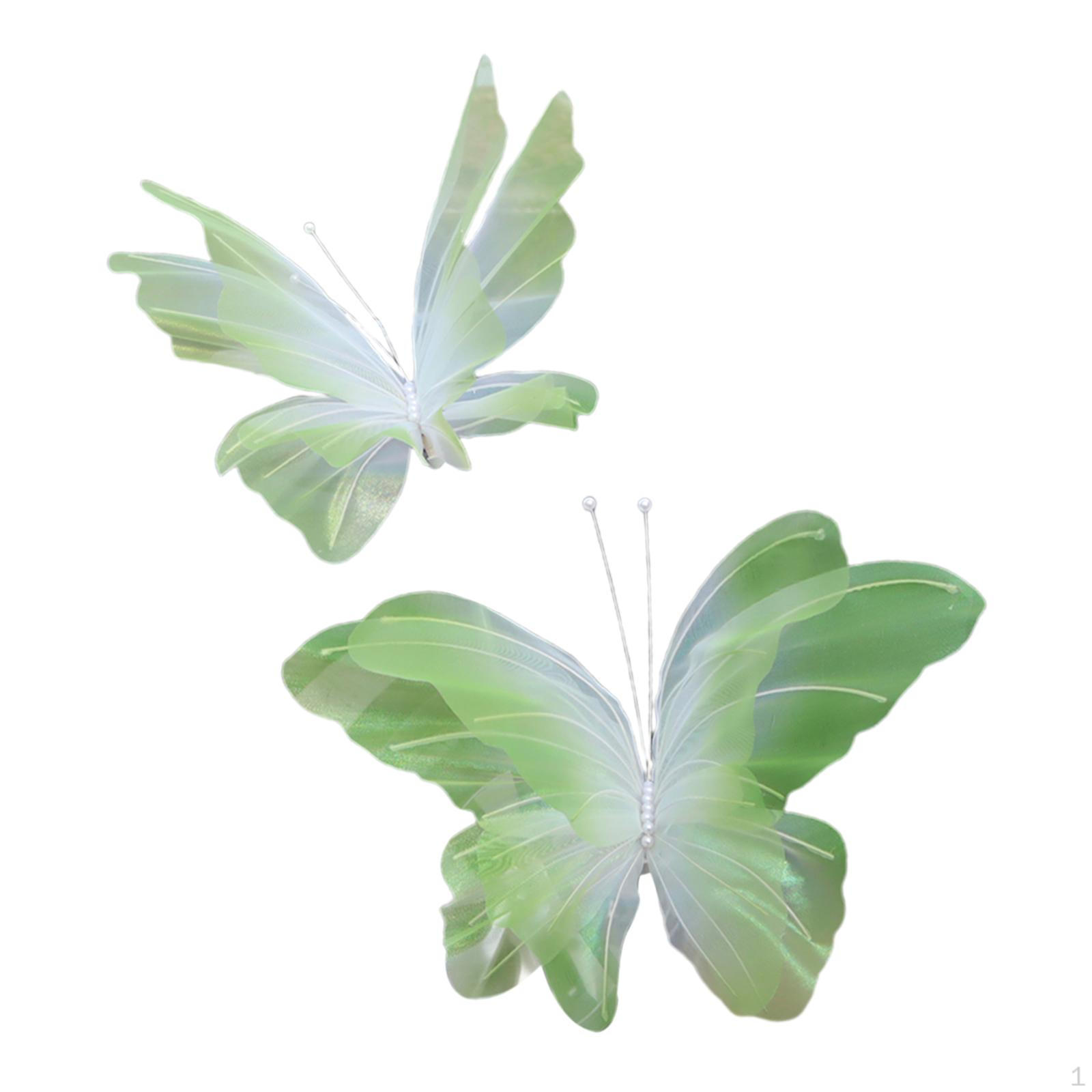 

2шт искусственные бабочки украшения Mariage Декор DIY легкие поставки гигантские зелёный