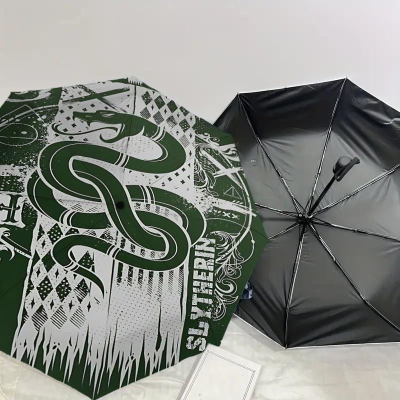 1PC Warner Slytherin Snake Umbrella-8-Rib Reinforced, Automatic Open, Lightweight & Durable-A49