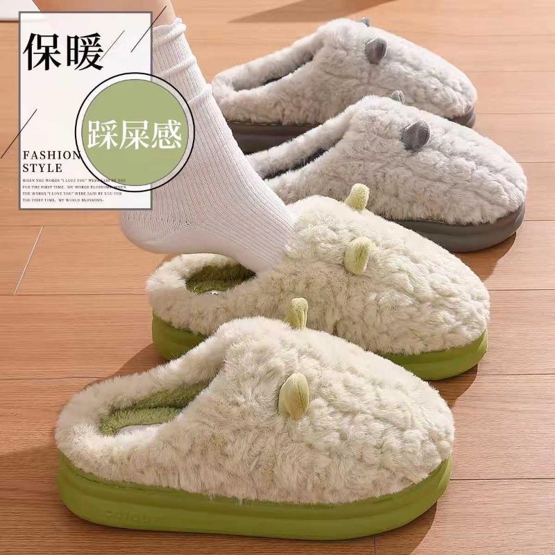 Cotton slippers autumn and winter indoor cotton mop home non-slip thick bottom plush warm couple slippers