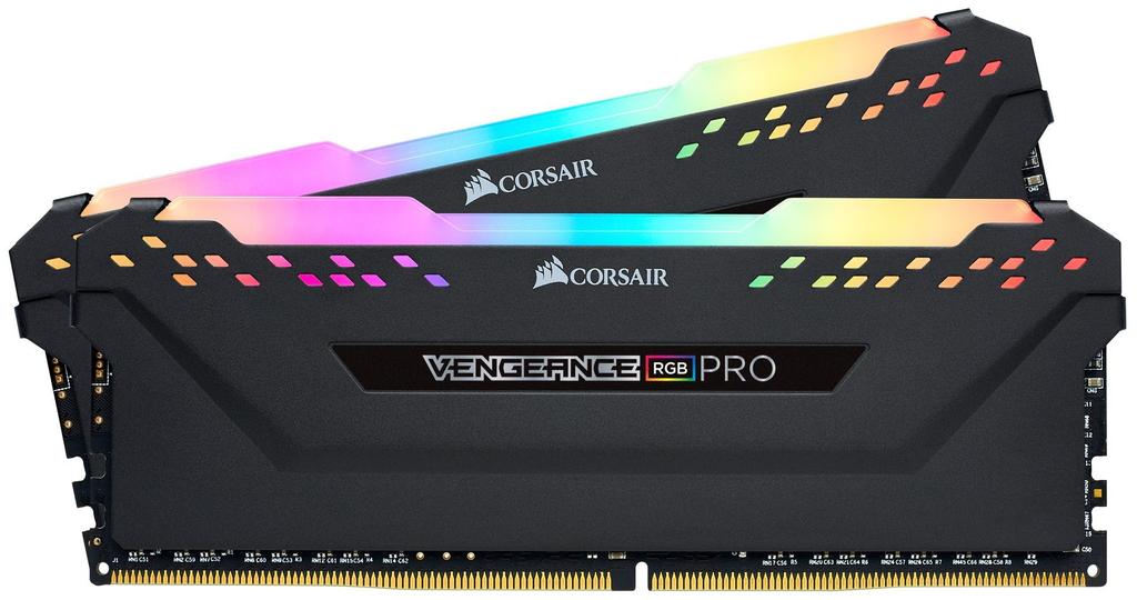 CORSAIR VENGEANCE RGB PRO DDR4 Memory 16GB X Maximum 3200MHz Intel XMP Compatible CL16 Desktop PC Memory Black CMW16GX4M2E3200C16 (8GB 2)