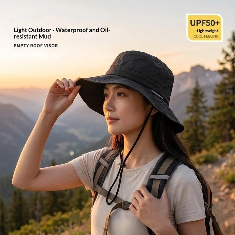 Summer Sun Protection Waterproof Fisherman Hat Bucket Camping Hiking Mountaineering Cap Foldable Storage Bag