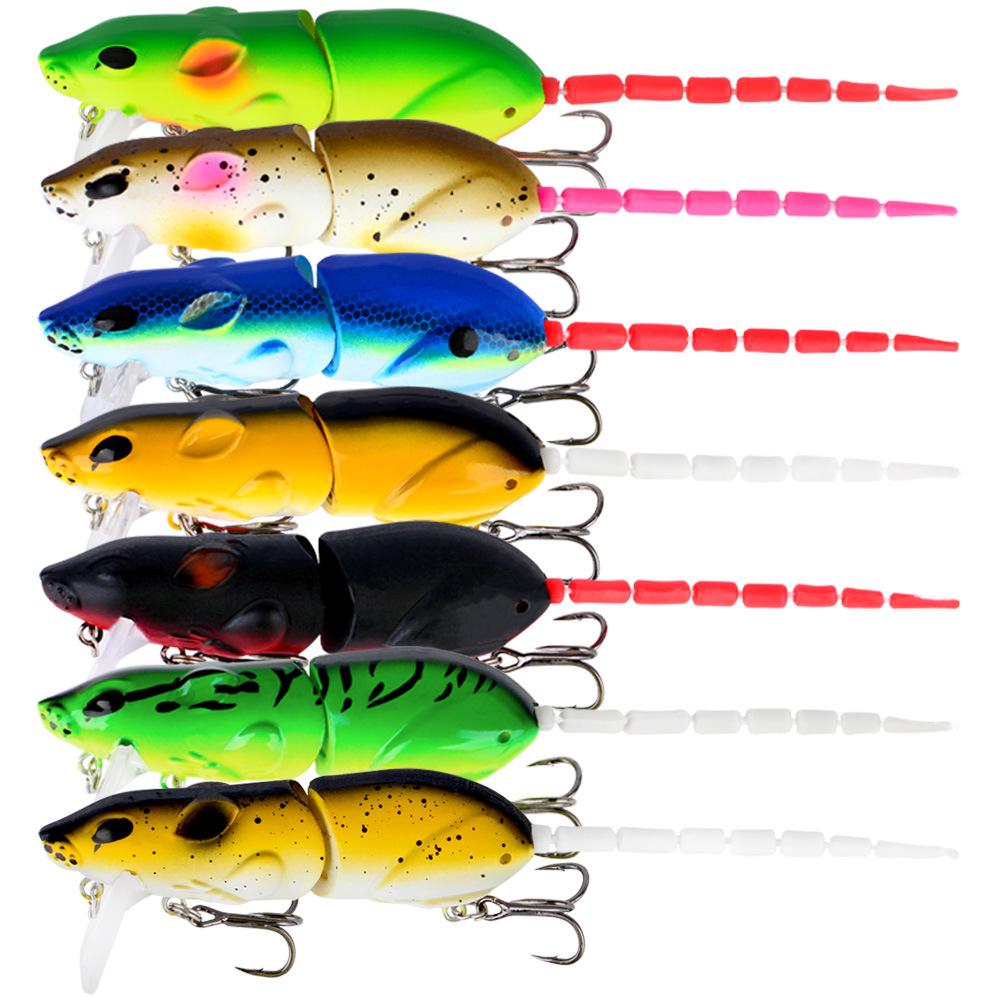 Imitation Mouse Minnow 2-Section Lure, 8cm/15.5g, Long-Casting Pencil for Bass, Asp & Black Carp.