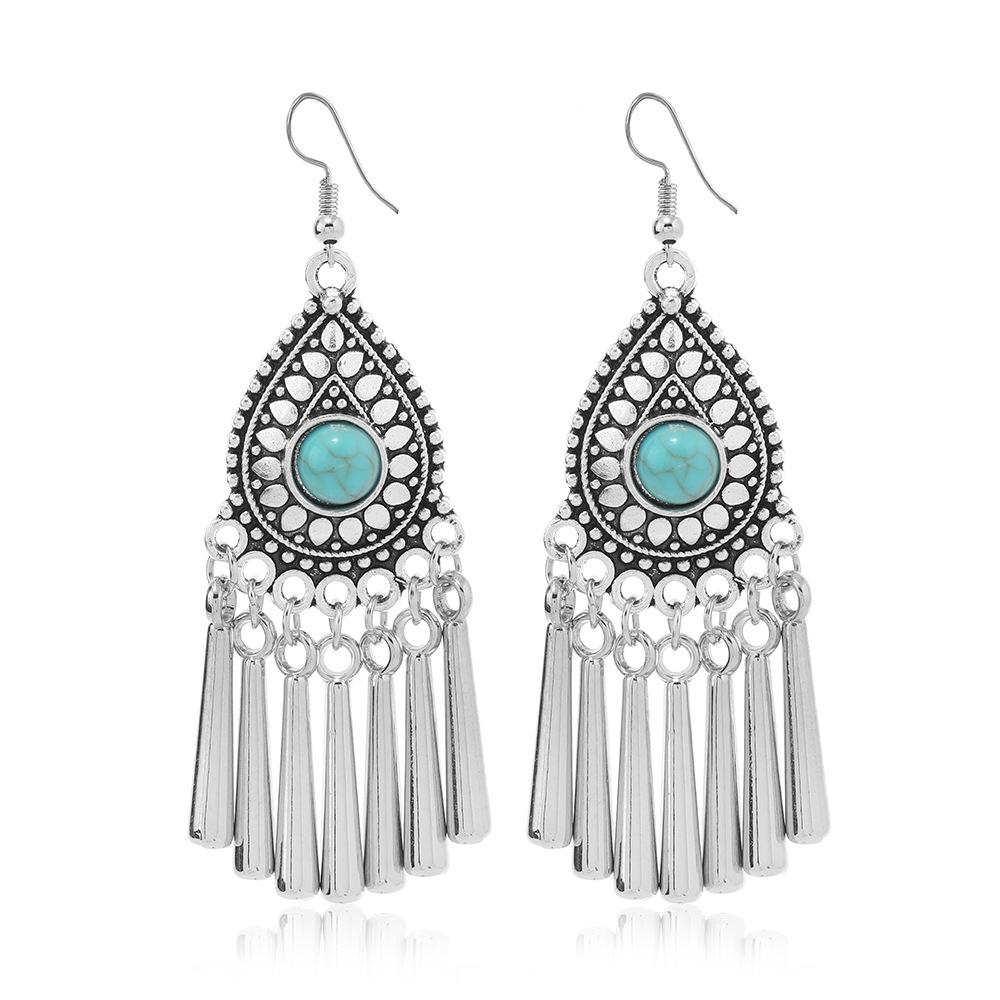 Retro Ethnic Style Versatile Earrings, Fashionable Bohemian Fringed Earrings, Long Personalized Earrings