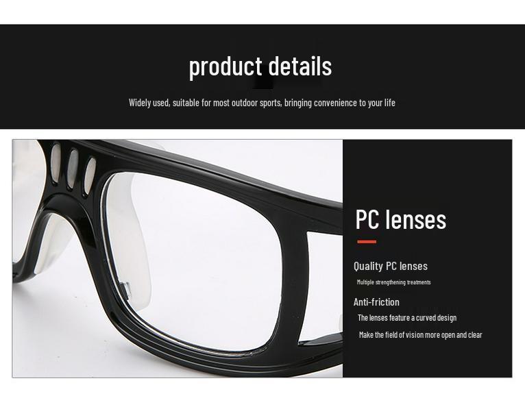 Men's Anti-Fog Outdoor Sports Glasses with Myopic Inserts for Football/Basketball (Model 085)