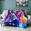 1PC Kpop Demon Hunters Patterned Flannel Blanket Suitable For All Seasons For Home Decor Warmth And Comfort Gifts Holiday Present