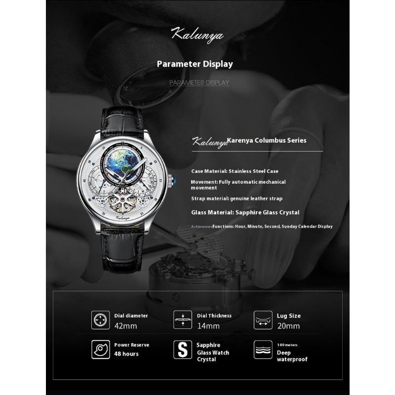 Ceas Mecanic de Marcă de Top Ceas Mecanic Automatic Scheleton Rezistent la Apă Casual Piele Naturală Ceas pentru Bărbați