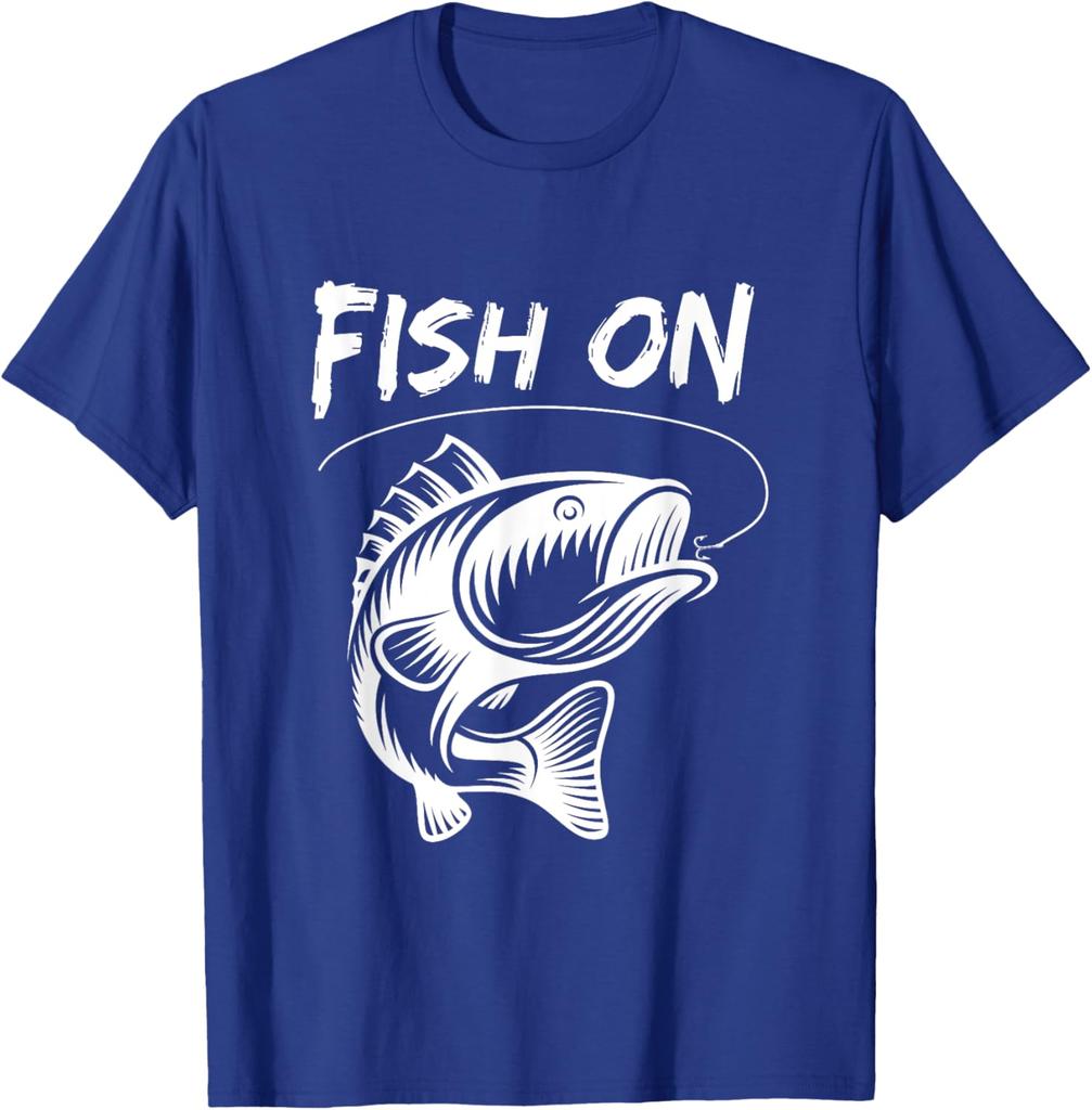 T-shirt Graphique Pêcheur Bass Pêche Poissons Homme Décontracté Manches Courtes