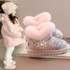 Winter Girls' Warm Snow Boots Fleece-lined and Thickened Princess Boots Warm Cotton Shoes