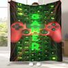 Cartoon Spiel Gamer Zone Controller Logo Flanelldecke, Ultra Weiche Warme Plüschdecke für Zuhause Schlafzimmer Bett Sofa Abdeckung Picknick Geschenk