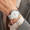 Jyullieoseu Jah-130 Classic Style Date Men'S Leather & Metal Watch