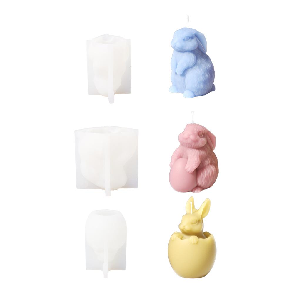 Nicole Osterhase Kerzen Silikonform Handgefertigte Kaninchen Aromatherapie Kerzenformen zur Kerzenherstellung Oster Heimdekoration