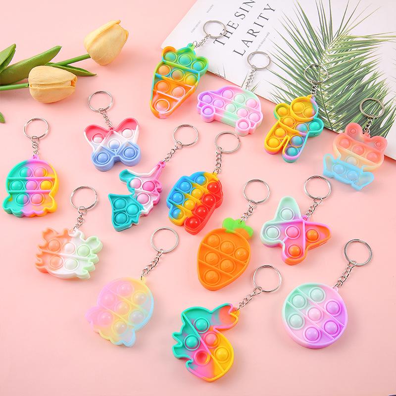 

Rainbow Bubble Ball Stress Relief Toy & Keychain - Children s Squeeze Ball