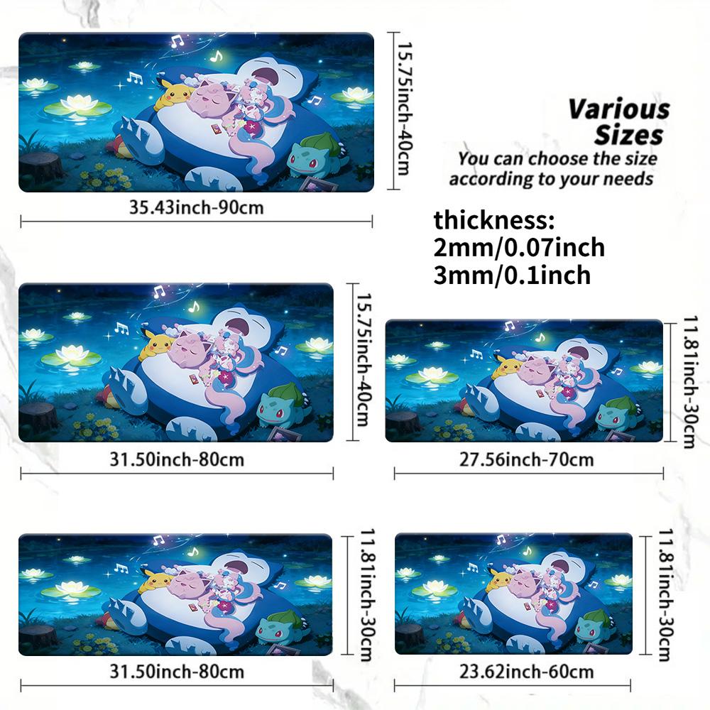 Pokemon Ash Pikachu Starry Night Gaming Mouse Pad NonSlip Desk Mat 30x80x0.2cm