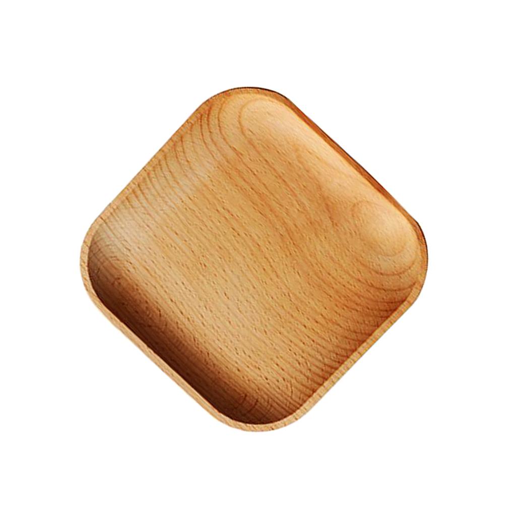 Wood Serving Tray Food Server Dish Platter Wooden Dessert Plate, Perfect for your guests