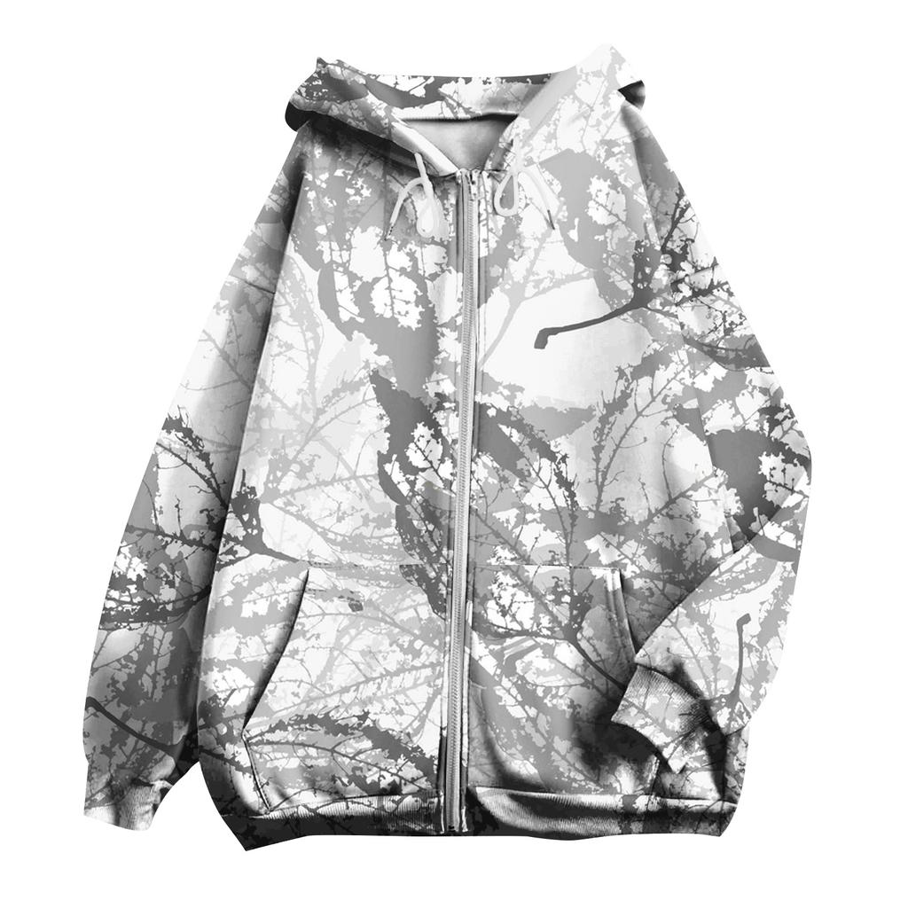 Women's Fashion Casual Halloween Printed Sweatshirt Long Sleeve With Pocket Cardigan Jacket Zipper Hoodie Coat