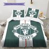 Man Utd Ropa de Cama Juego de Colcha Funda de Colcha Funda de Almohada Decoración del Hogar Regalo de Cumpleaños (1 * funda nórdica + 2 * fundas de almohada, sin núcleo)