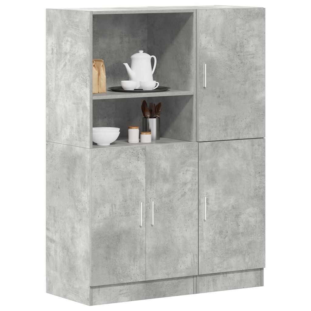Vidaxl Set of 2 Kitchen Cabinets, Concrete Grey