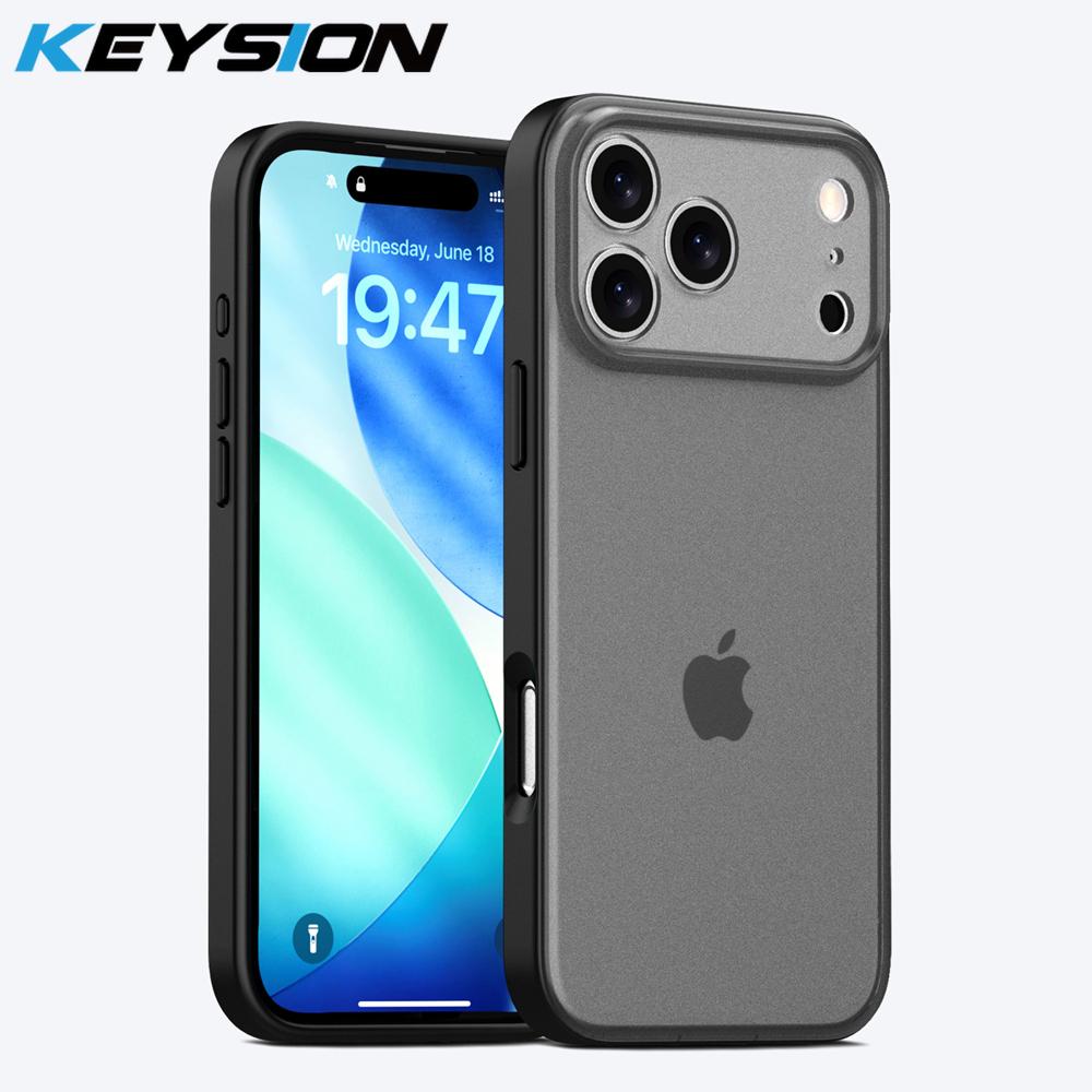 KEYSION Candy Color Matte Transparent Phone Case for iPhone 17 Pro Max Silicone+PC Shockproof Back Cover for iPhone 17 Pro 2025