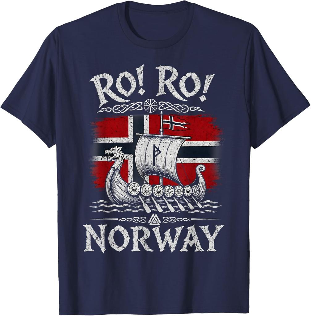 Norwegian Viking Ship Norway Flag Row Country Heritage Pride Unisex T-Shirt