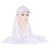 New Colors Chiffon Hijab With Base Ball Cap Summer Sports Cap With Chiffon Hijabs Ready To Wear Instant Chiffon Sport Hijabs