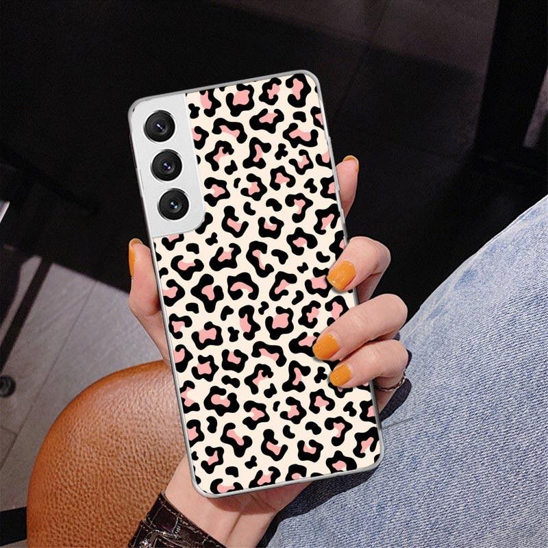 Leopard Print Phone Case For Samsung Galaxy S24 S25 Edge S26 Ultra S23 S22 S21 Plus S20 FE + Personalized Print Cover Galaxy S24
