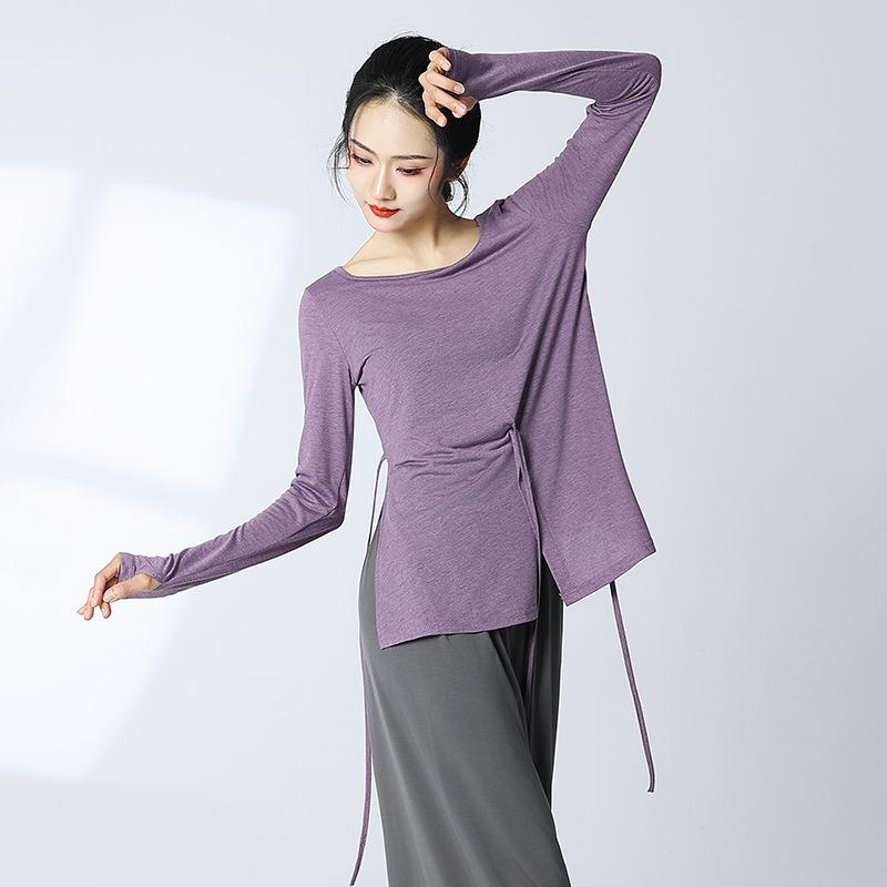 

Shanzhantang 2025 Summer Women s Modern Dance Practice Set with Loose Top & Slit for Art Exam. L