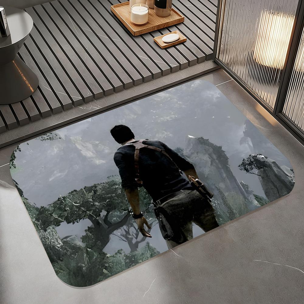 

Game U-Uncharted Floor Mat Diatomite Bath Mat, Quick Dry Absorbent Non-Slip Door Mat 50cm x 80cm