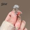 Daily Wear Brooch Women Blue Faux Crystal Jellyfish Shape Lapel