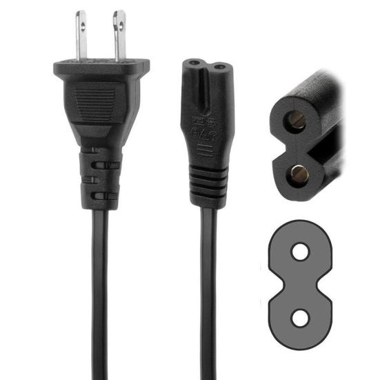 5ft US Plug 2-Prong Figure 8 AC Power Cord Adapter Cable for Sony PS2 PS3 Laptop