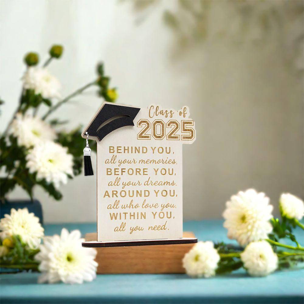 Rustic Wooden Logo Desktop Decoration Durable Graduation Gift Photography Props