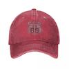 Vintage America Route 66 Letters Spring Autumn Cap Men Women Baseball Cap Hats Washed Sports Casquette Gorras