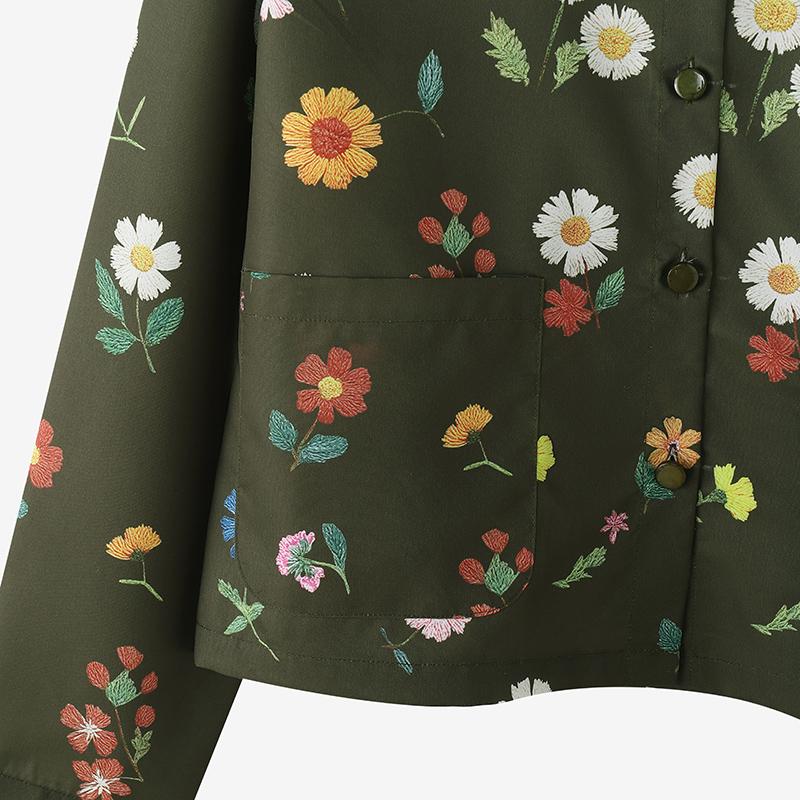 ZANZEA Women Casual Round Neck Long Sleeve Loose Floral Print Blouse