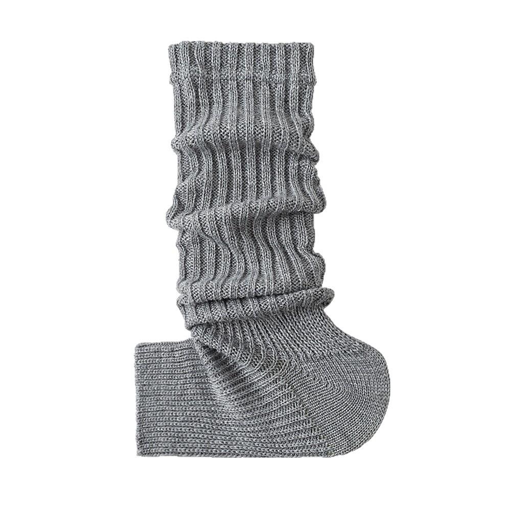 Knitted Socks, Women's White Calf Socks, Leg Covers, Spring and Autumn Grey Pile Socks, Thigh-high Socks, Mid-calf Socks