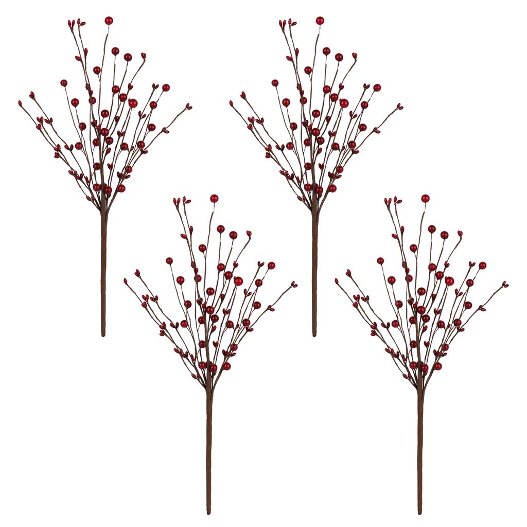 Artificial Red Berries Stems Decorative Berry Branch Picks for Home Holiday Wedding Tree Wreath Flower Decor
