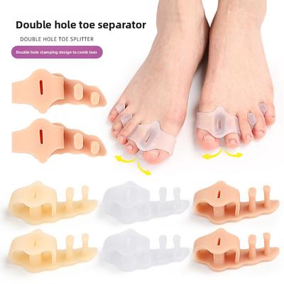 Double Hole Toe Splitter Thumb Valgus Overlapping Toe Toe Splitter Male and Female Soft Anti-wear Foot Pinch Toe Pad