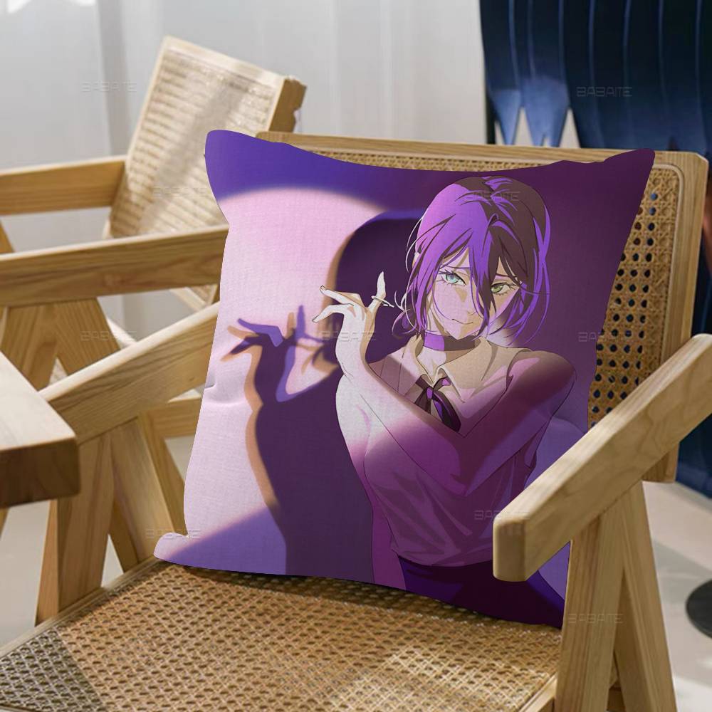 Anime Chainsaw Man Reze Arc Cushion Cover Car Throw Pillow Case For Sofa Car Christmas Gift Xcm Xcm
