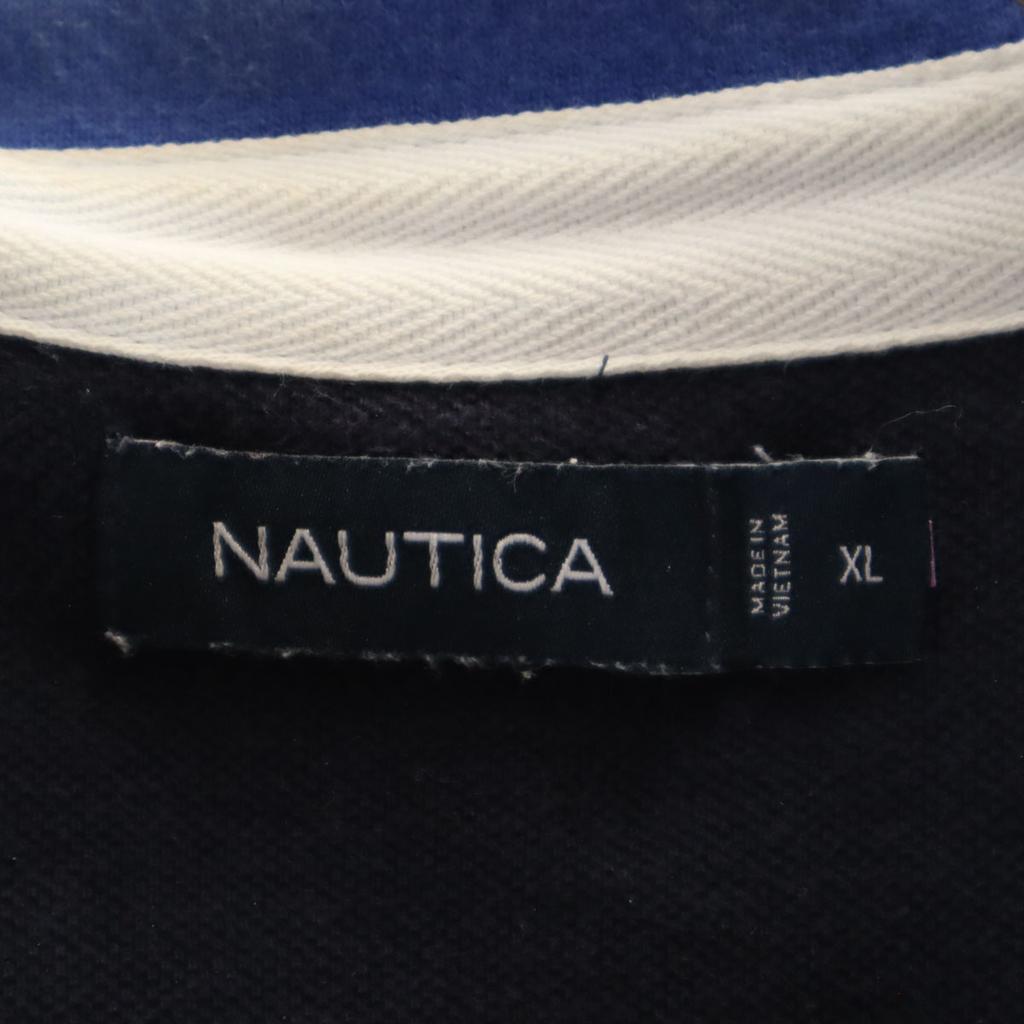 NAUTICA Color scheme Short sleeve Polo shirt XL white Fawn Men's Used
