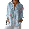 Women's Winter Fashion Light Blue Floral Long-Sleeve Top