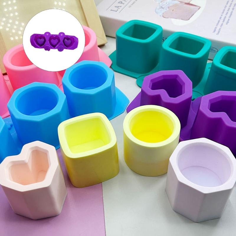 3 Cavities Silicone Molds Temperature Resistant Easy Demolding For Making Candle Soap Chocolate Baking Resin Casting
