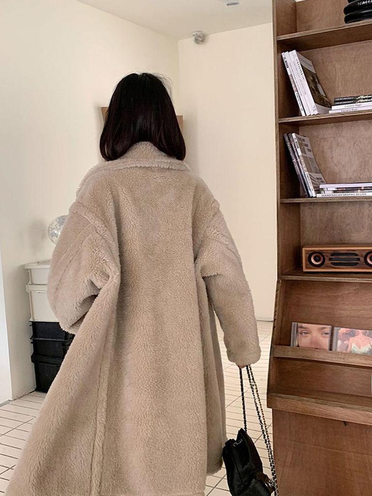 Haining Shearling Fleece Teddy Bear Lambskin Coat