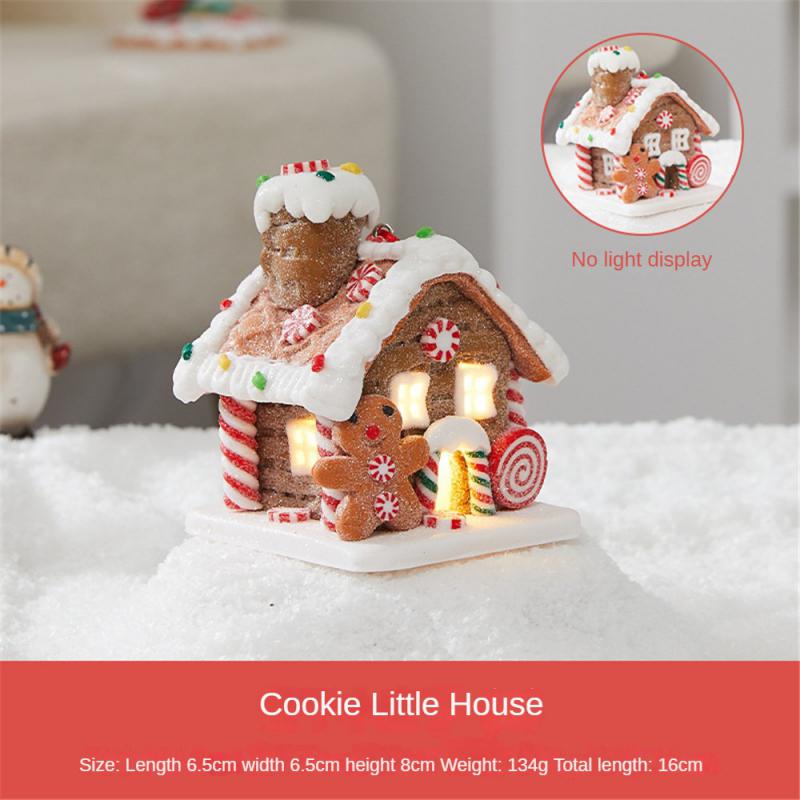 

Освещенный пряничный домик, рождественские светодиодные подвесные украшения, подвесное украшение для рождественской елки, кукольный домик, елка, декор для праздника