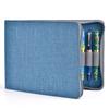 Large Capacity Fountain Pen 24 Waterproof Canvas Pen Individual Slot Zipper Case, Pens, Blue, Holder,