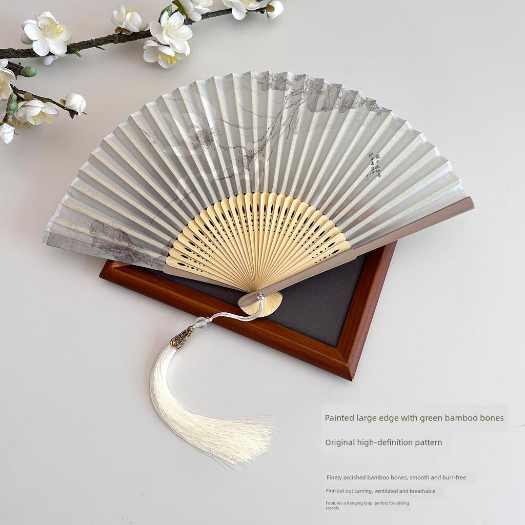 Ancient-Style Bamboo Fan, Suitable for Hanfu and Cheongsam Outfits, Portable and Artistic Small Fan for Photography, Gift-Giving, Summer Cooling, and