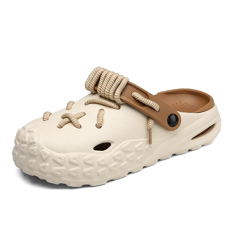 

Designer Summer New Men Fashi Cave Garden Shoes Comfortable Soft Sole Outdoor Indoor Anti-slip Beach Trend Slides Mules 40-41 хаки