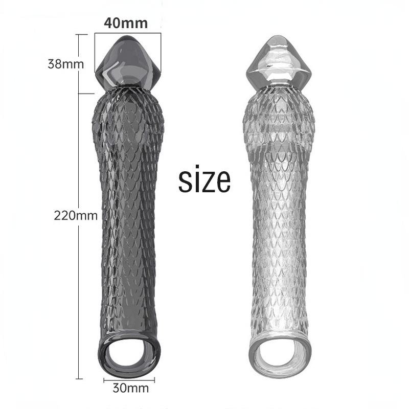 Realistic Penis Sleeve Vibrator Penis Enlargement Delay Ejaculation Reusable Condom Dick Cover Sex Toys for Men Sex Products
