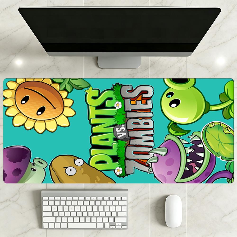 Plants Vs. Zombies Large Mouse Pad Desk Mouse Pad Computer Desk Mat Non-Slip Rubber Base Office and Gaming Desk Decoration