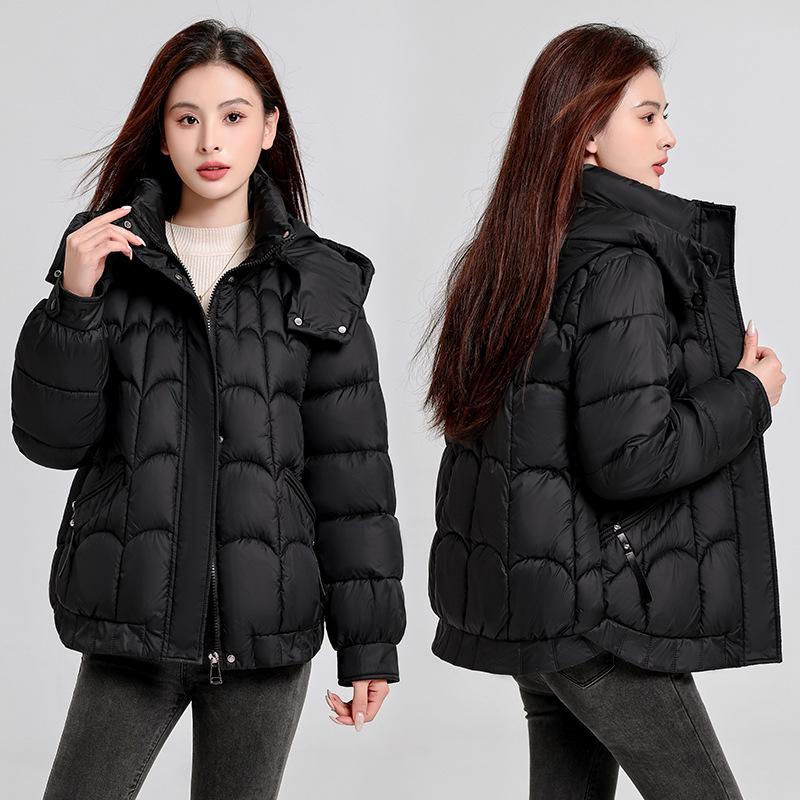 Jachetă de bumbac largă la modă 2025 nouă versiune coreeană cu temperament subțire, jachetă de bumbac îngroșată, jachetă matlasată