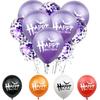 10Pcs 12inch Halloween Pumpkin Ghost Spider Chrome Metallic Latex Balloons Happy Printed Pattern Ballon Globos Party Decorations
