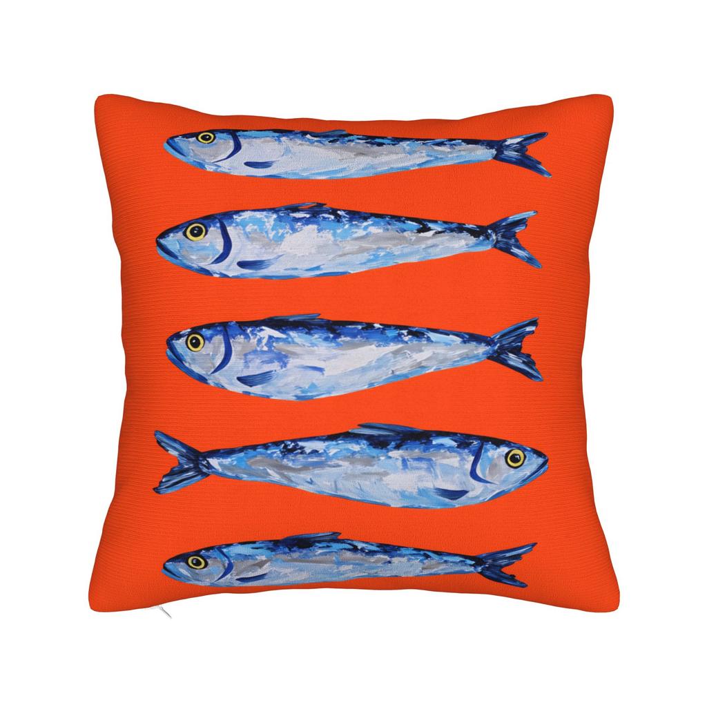 Cuadros Decorations Sardines Nordic Pillow Case Soft Pillow Cover For Living Room Sofa Kawaii Pillowcases